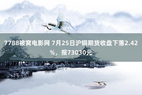 7788被窝电影网 7月25日沪铜期货收盘下落2.42%，报73030元