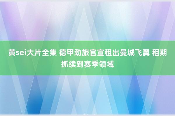 黄sei大片全集 德甲劲旅官宣租出曼城飞翼 租期抓续到赛季领域