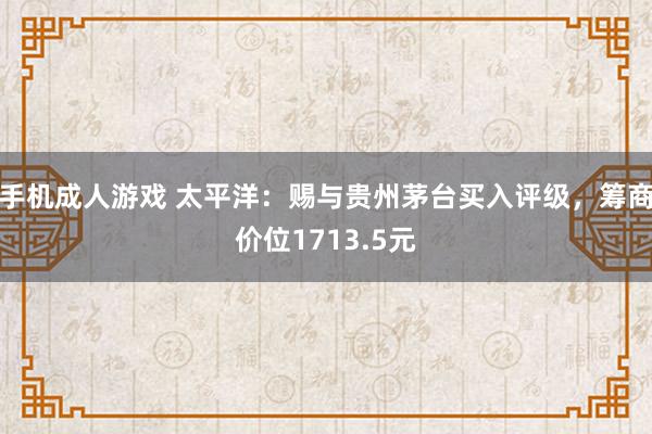 手机成人游戏 太平洋：赐与贵州茅台买入评级，筹商价位1713.5元