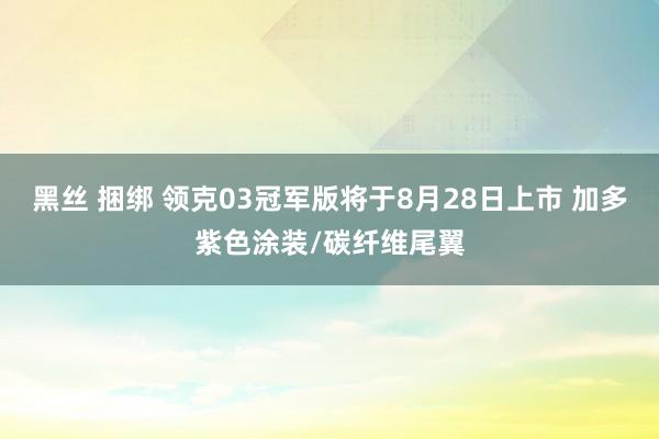 黑丝 捆绑 领克03冠军版将于8月28日上市 加多紫色涂装/碳纤维尾翼