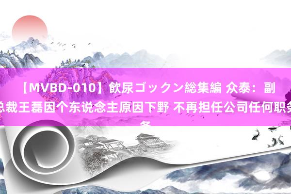 【MVBD-010】飲尿ゴックン総集編 众泰：副总裁王磊因个东说念主原因下野 不再担任公司任何职务