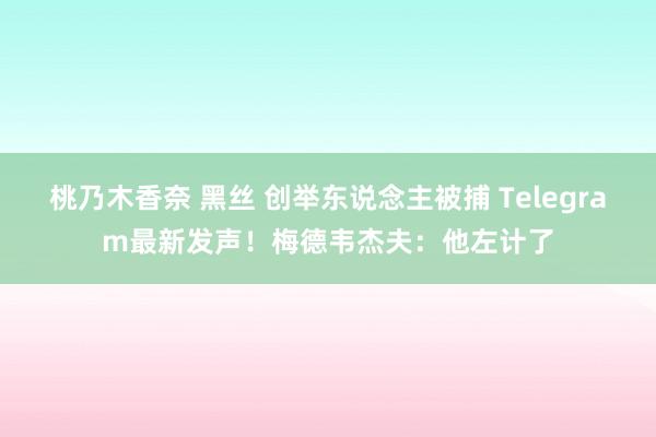 桃乃木香奈 黑丝 创举东说念主被捕 Telegram最新发声！梅德韦杰夫：他左计了