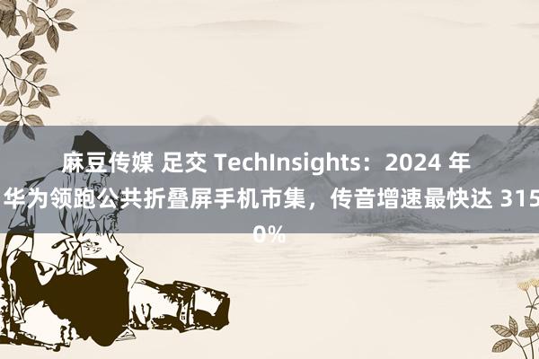 麻豆传媒 足交 TechInsights：2024 年 Q2 华为领跑公共折叠屏手机市集，传音增速最快达 3150%