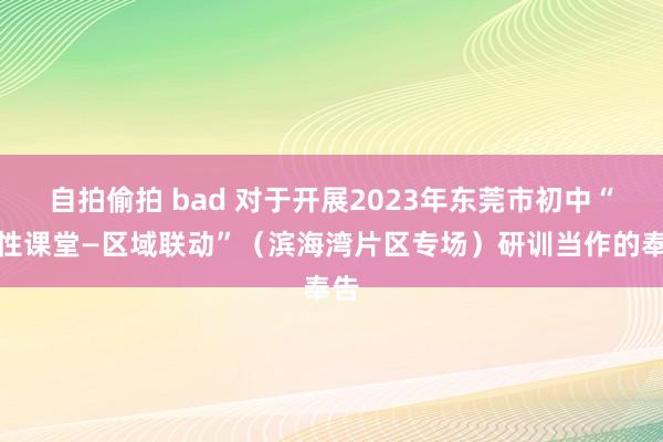 自拍偷拍 bad 对于开展2023年东莞市初中“品性课堂—区域联动”（滨海湾片区专场）研训当作的奉告