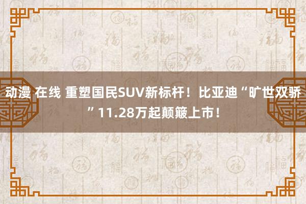 动漫 在线 重塑国民SUV新标杆！比亚迪“旷世双骄”11.28万起颠簸上市！